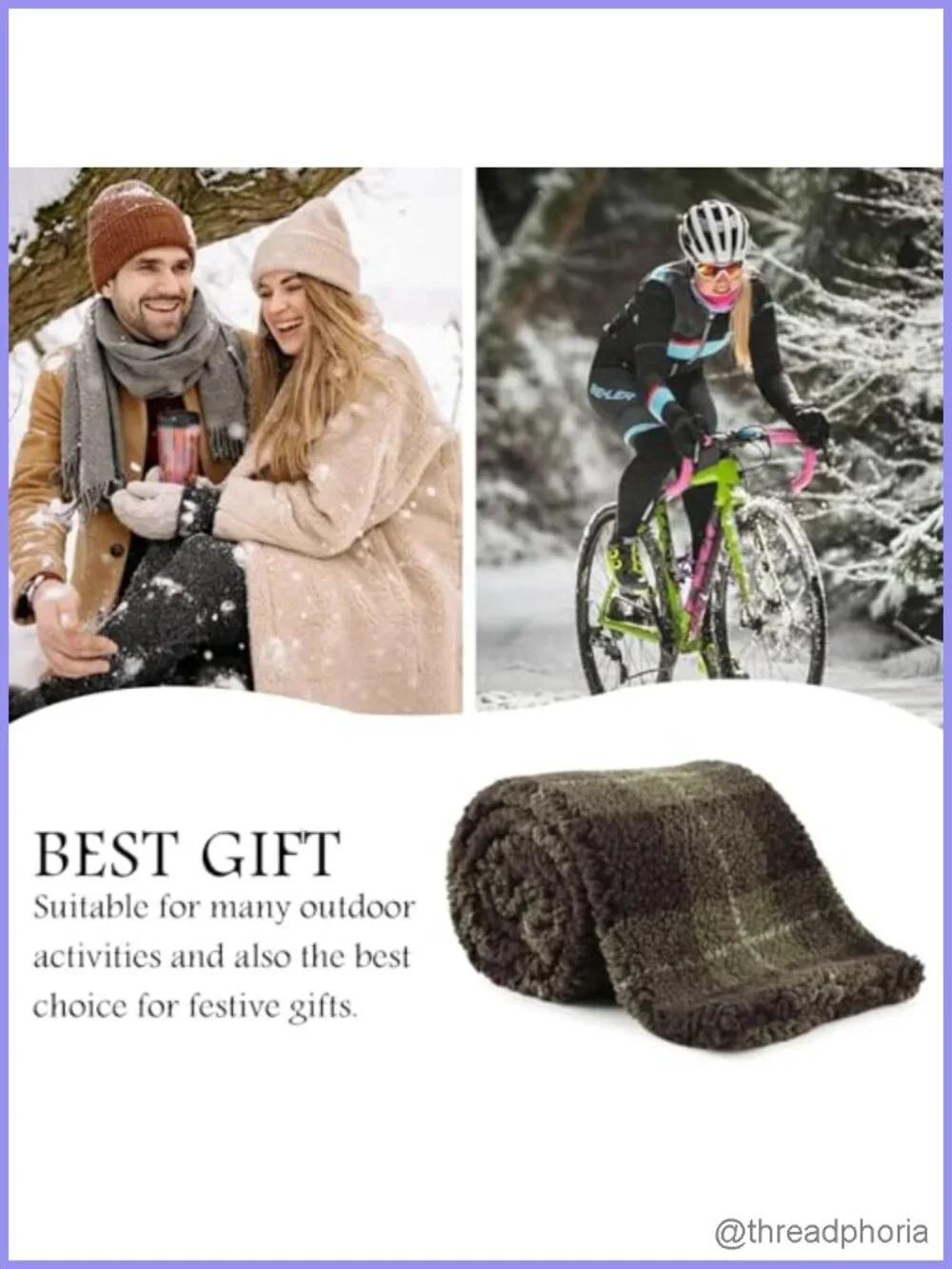 Women's Winter Fleece Scarf Warm Neck Warmer Plaid Wrap for Cold